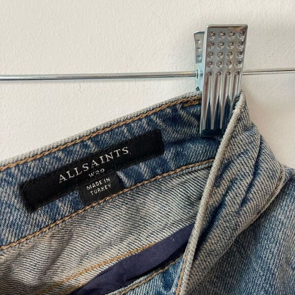 All Saints Women's Distressed Denim Shorts Size 29 - Picture 2 of 3